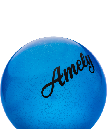 Мяч для художественной гимнастики AGB-102 19 см, синий, с блестками, фото 2