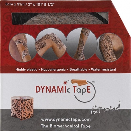 Тейп динамический Dynamic Tape, арт. DT05TTB, шир. 5 см, дл. 31 м, телесный/черн. тату, фото 2