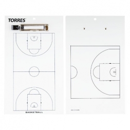 Такт. доска для баск. &quot;TORRES&quot;, арт. TR1003B, маркерная, с зажимом, в компл. маркер, белая, фото 1
