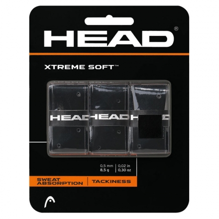 Овергрип Head Xtreme Soft (ЧЕРНЫЙ), арт.285104-BK, 0.5 мм, 3 шт, черный, фото 1