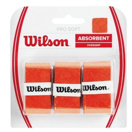 Овергрип Wilson Pro Soft Overgrip, арт. WRZ4040OR, 0,5 мм, размер 2,5см*120см,3 шт, темно-оранжевый, фото 1