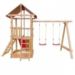 Детская деревянная игровая площадка Сибирика с сеткой, цвет Savanna , фото 2