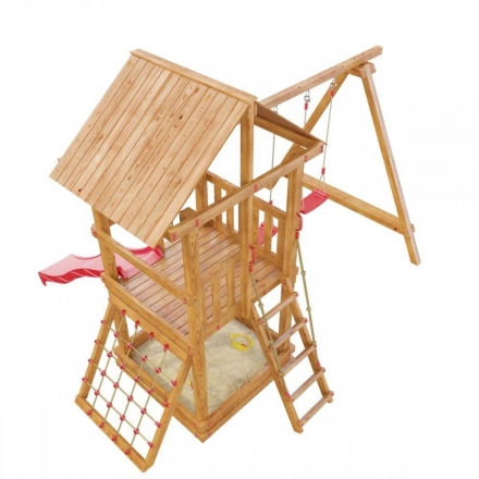 Детская деревянная игровая площадка Сибирика с сеткой, цвет Savanna , фото 6