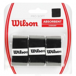 Овергрип Wilson Pro Soft Overgrip, толщина 0,5 мм, размер 2,5см*120см. Черный