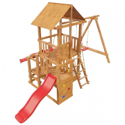 Детская деревянная игровая площадка Сибирика с двумя горками, цвет Savanna, фото 5
