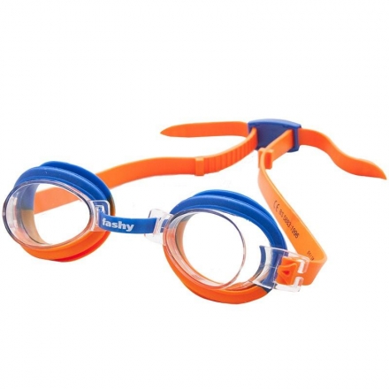 Очки для плавания детские &quot;FASHY TOP Jr&quot;, прозрачные линзы, оранжево-синяя оправа, фото 1