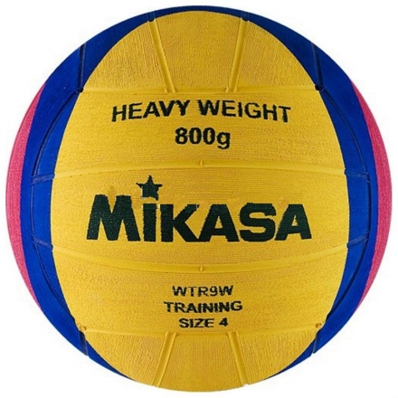 Мяч для водного поло &quot;MIKASA WTR9W&quot; р.4, жен, резина, вес 800 г, дл.окр. 65-67см,желто-сине-роз, фото 1
