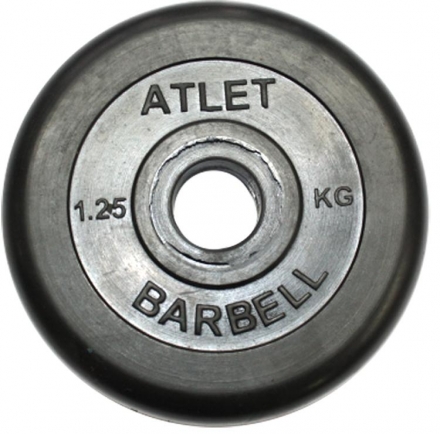 Диски обрезиненные, чёрного цвета, 31 мм, Atlet MB-AtletB31-1,25, фото 1