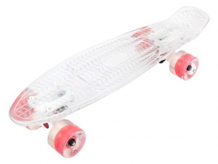 Скейтборд прозрачный Playshion 22″ FS-PS002 со светящимися колесами, фото 13