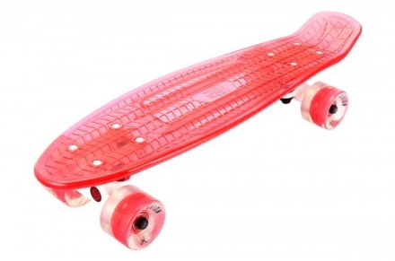 Скейтборд прозрачный Playshion 22″ FS-PS002 со светящимися колесами, фото 17