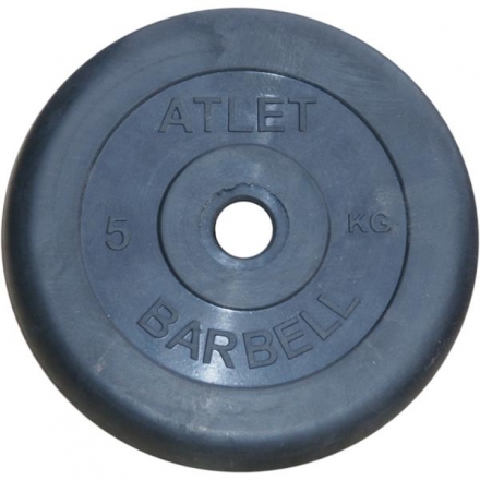 Диски обрезиненные, чёрного цвета, 31 мм, Atlet MB-AtletB31-5, фото 1