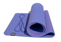 Коврик для йоги 6 мм двуслойный TPE фиолетово-сиреневый, фото 1