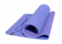 Коврик для йоги 6 мм двуслойный TPE фиолетово-сиреневый, фото 2