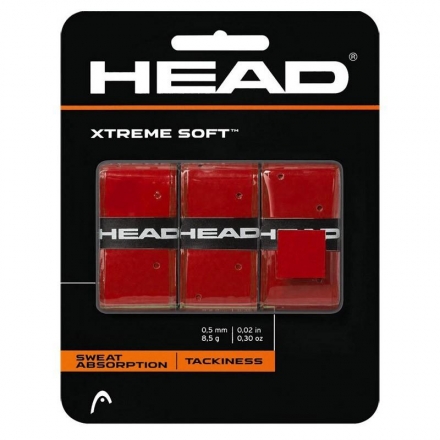 Овергрип Head Xtreme Soft (КРАСНЫЙ), арт.285104-RD, 0.5 мм, 3 шт, красный, фото 1