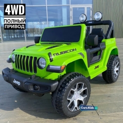 Электромобиль Jeep Rubicon 4WD зеленый, фото 1