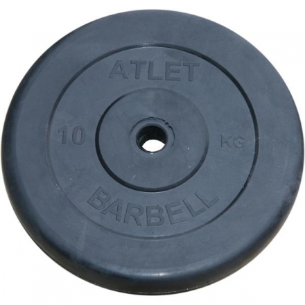 Диски обрезиненные, чёрного цвета, 31 мм, Atlet MB-AtletB31-10, фото 1