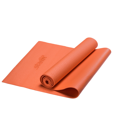 Коврик для йоги FM-101, PVC, 173x61x0,4 см, оранжевый, фото 1