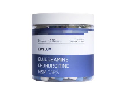 Добавка Level Up Chondroitine+Glucosamine+MSM 240 капсул, фото 1