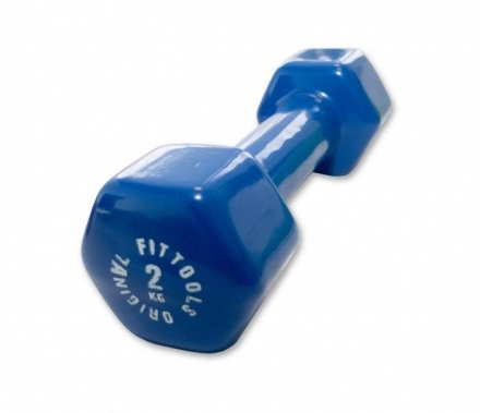 Гантель в виниловой оболочке 2 кг (Цвет - синий), фото 1