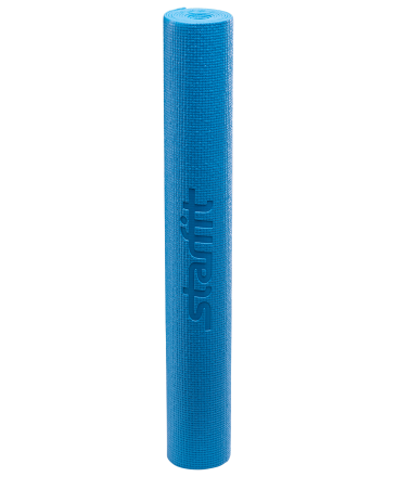 Коврик для йоги FM-101, PVC, 173x61x0,4 см, синий, фото 2