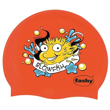 Шапочка для плавательная детская &quot;FASHY Silicone Cap Printed&quot;, принт &quot;рыба-игла&quot;, красный, фото 1
