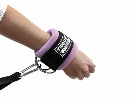 Ремень для тренировки мышц рук регулируемый фиолетовый (D-кольцо), фото 3