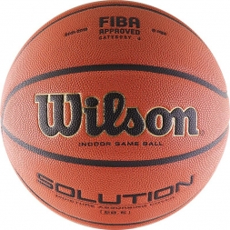 Мяч баскетбольный WILSON Solution, размер 6, FIBA Approved, микрофибра, бутиловая камера, коричневый.