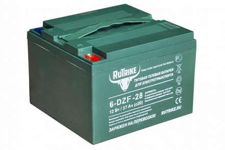 Тяговый гелевый аккумулятор RuTrike 6-DZF-28 (12V28A/H C3), фото 1