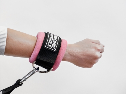 Ремень для тренировки мышц рук регулируемый розовый (D-кольцо), фото 3