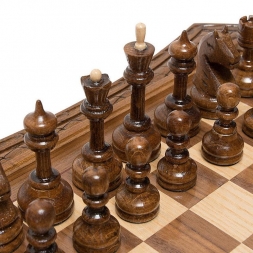 Шахматы резные восьмиугольные в ларце с ящиками 50, Haleyan, фото 1