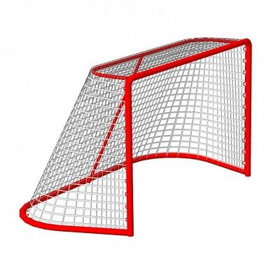 Сетка хоккей Д-2,2мм, яч. 40x40, цвет белый-зеленый. Для ворот  1.25x1.85x1.30м. ПП, фото 1