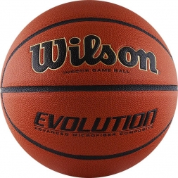 Мяч баскетбольный WILSON Evolution, размер 7, микрофибра, бутиловая камера, коричневый.