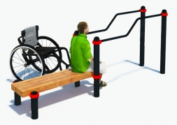 Брусья двухуровневые со скамьей для инвалидов-колясочников W-8.05 , фото 1