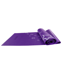 Коврик для йоги FM-102, PVC, 173x61x0,4 см, с рисунком, фиолетовый, фото 1