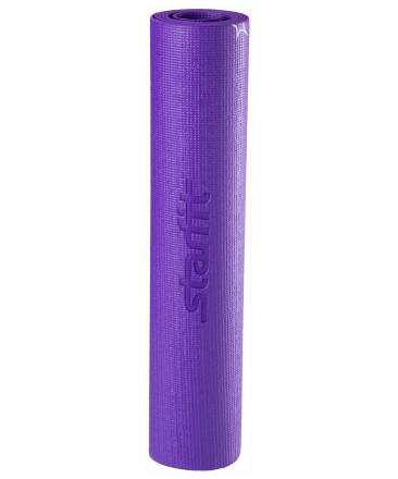 Коврик для йоги FM-102, PVC, 173x61x0,4 см, с рисунком, фиолетовый, фото 2