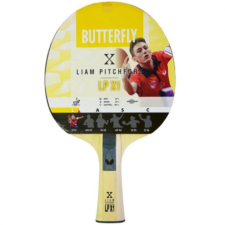 Ракетка для настольного тенниса Butterfly Liam Pitchford, для начинающих игроков, фото 1