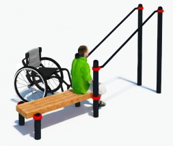 Брусья наклонные со скамьей для инвалидов-колясочников W-8.06 , фото 1