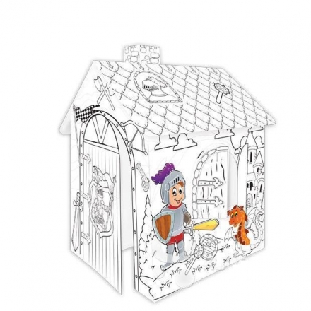 Картонный домик расскраска -рыцарь, фото 1
