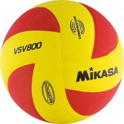 Мяч волейбольный тренировочный &quot;MIKASA&quot;, размер 5, для любителей и начинающих, красно-желтый, фото 1