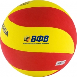 Мяч волейбольный тренировочный &quot;MIKASA&quot;, размер 5, для любителей и начинающих, красно-желтый, фото 2