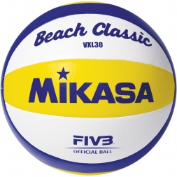 Мяч вол. пляжн. &quot;MIKASA VXL30&quot;, р.5, синт.кожа (ТПУ), 10 пан, маш.сш., бут.кам, бел-син-жел