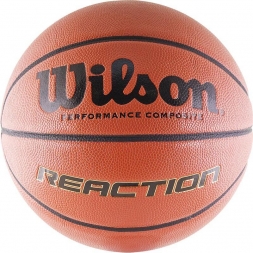 Мяч баскетбольный WILSON Reaction, размер 7, синт. кожа (полиуретан), бутиловая камера, коричневый