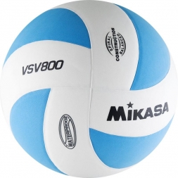 Мяч волейбольный тренировочный &quot;MIKASA&quot;, размер 5, для любителей и начинающих. бело-голубой, фото 1