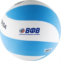 Мяч волейбольный тренировочный &quot;MIKASA&quot;, размер 5, для любителей и начинающих. бело-голубой, фото 2