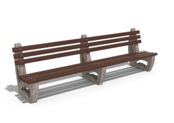 Скамейка бетонная «Луиза двойная», габариты(см)-300*75*90, вес-210 кг, фото 2