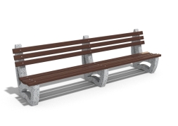Скамейка бетонная «Луиза двойная», габариты(см)-300*75*90, вес-210 кг, фото 1