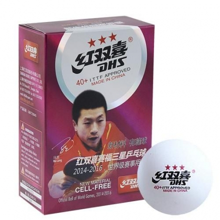 Мяч для наст. тенниса DHS 3***, пластик, ITTF Appr., упак. 6 шт, фото 1