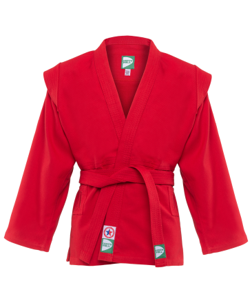 Куртка для самбо JS-302, красная, р.0/130, фото 1