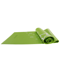 Коврик для йоги FM-102, PVC, 173x61x0,3 см, с рисунком, зеленый, фото 1