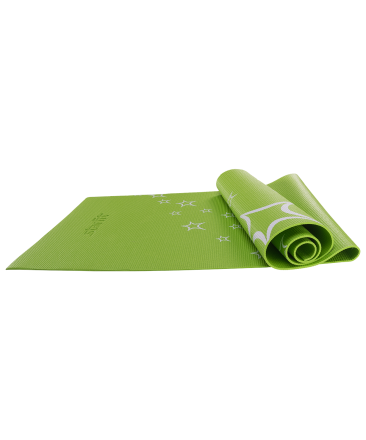 Коврик для йоги FM-102, PVC, 173x61x0,3 см, с рисунком, зеленый, фото 1